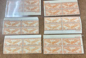 C19  NH Fine WHOLESALE Lot of 10 Plate Blocks  CV $200