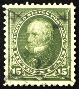 U.S. Used Stamp Scott #284 15c Webster, Superb Jumbo. Face-Free CDS Cancel. Gem!