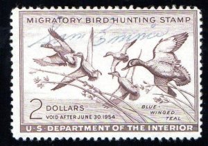 US RW20 1953 Duck Hunting Permit Stamp - Used