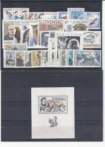 Slovakia 1994, Yearset 1994 (28v+1s/s), MNH