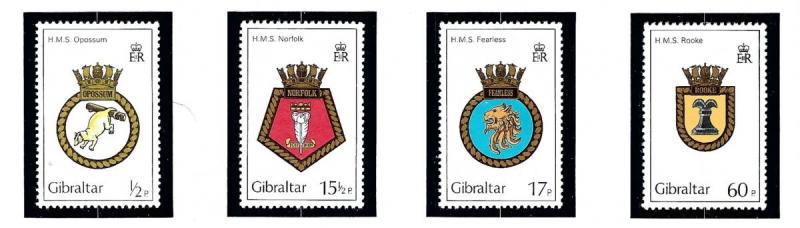 Gibraltar 431-34 MNH 1982 Royal Navy Ship Crests