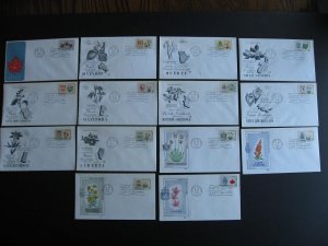 Canada provincial flowers FDC first day covers Sc 417-29A mostly Harford,RoseCr