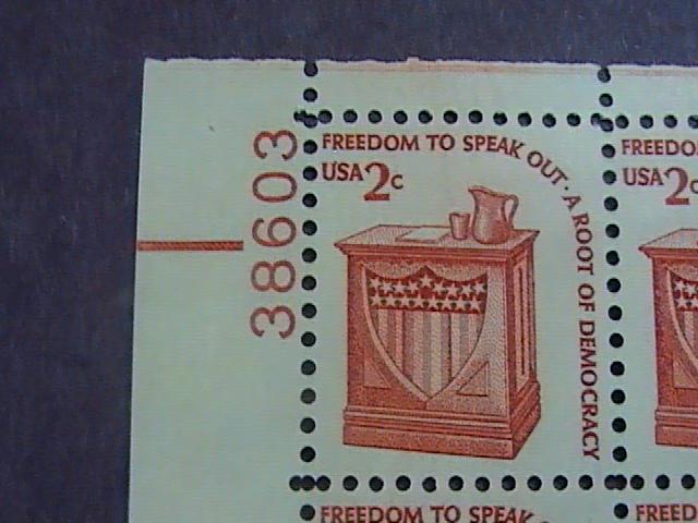 U.S.# 1582-MINT/NEVER HINGED---UL- PLATE # BLOCK 4-AMERICANA SERIES-1977(#b)