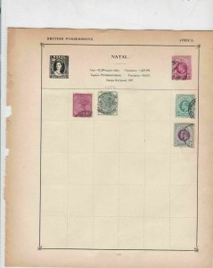 Natal & Nigeria Stamps on Album Page ref  R 18884