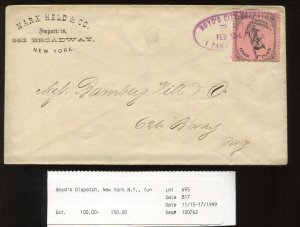 20L56 Boyd's City Express Post Used on Cover ex Golden LV6290