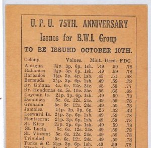 BERMUDA KGVI Postal Stationery 1949 *UPU* STAMPS BWI New Issues ADVERT Card PJ97