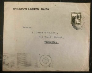 1945 Haifa Palestine Commercial Cover To Hobart Tasmania Australia