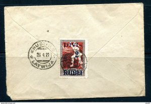 Latvia 1921 Cover Liepaja  to Krustpils cancel 26.4.21 Single Usage 13952