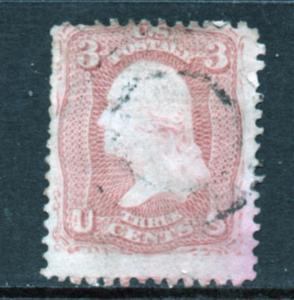 Scott #  88  used Rose Red  E grill  14 X 17  points