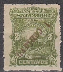 Salvador #57a  Inverted Surcharge  F-VF  Unused CV $8.00  (A6401)