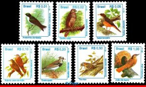 2484~94 BRAZIL 1994 BIRDS, R$, RHM 710-16, SET COMPLETE FROM 1994 RHM 710-16 MNH