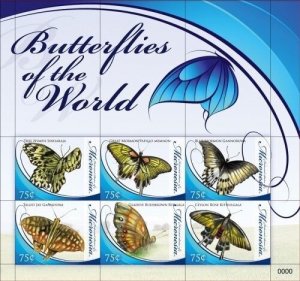 Micronesia 2009 - Butterflies of the World - Sheet of 6 Stamps Scott #816 - MNH