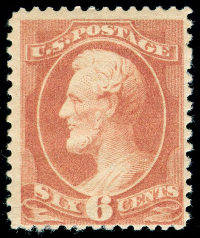 MOMEN: US STAMPS #208 ROSE MINT OG H CAT. $825