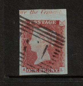 Great Britain #3 Extra Fine Used With Lovely Imprint At Top