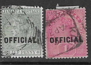 Jamaica #O2-O3 1/2p Queen Victoria (U) CV $3.80