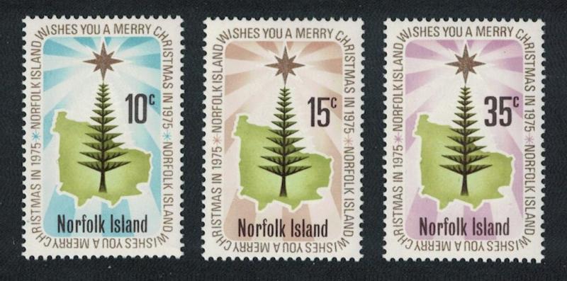 Norfolk Christmas 3v issue 1975 SG#165-167 SC#187-189