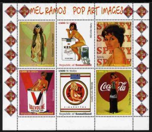 SOMALILAND - 1999 - Mel Ramos, Pop Art  #2 - Perf 6v Sheet - M N H-Private Issue