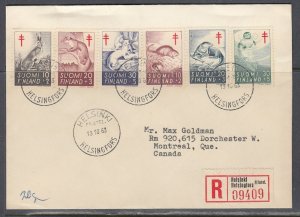 Finland Scott B160-5 - Oct 13, 1963 Registered Cover to Canada