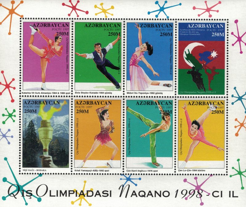 AZERBAIJAN 1998 - Olympic winter games /minisheet MNH