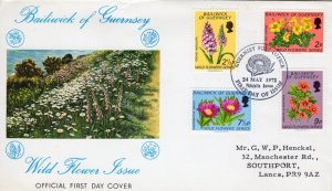 Guernsey 1972 Sc#69/72 WILD FLOWERS ISSUE Set (4) Official FDC