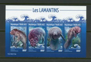 TOGO 2019  MANATEES SHEET MINT NEVER HINGED