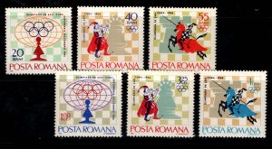 ROMANIA - 1966 CHESS OLYMPICS HAVANNA - 6V - MINT NH