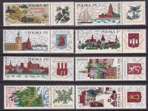 Poland 1969 Sc 1650-7 Tourist Destinations Stamp MNH