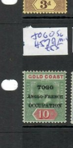 TOGO  (PP2504B)  KGV OVPT ON GOLD COAST  10/-  SG H57A   MOG 