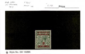 Great Britain, Postage Stamp, #401 Mint LH, 1917 Offices Morocco (AB)