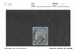 2c 2nd Issue Revenue Tax Stamp, Sc # R104, used. Nice Canx (55891)