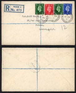 KGVI 10th May 1937 1/2d 1d and 2 1/2d FDC