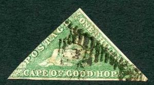 COGH SG21 Cat £700 1/-Bright Emerald-Green DLR Printing SCARCE