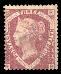 British Commonwealth - Great Britain #32 Cat$550, 1860 1 1/2p dull rose, unus...