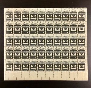 1119    Freedom of the Press   MNH 4 c Sheet of 50    FV $2.00    1958