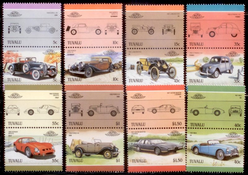 Tuvalu 1985 SC# 332-9 Cars MNH-OG E48