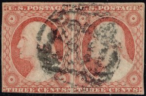 US #11A George Washington Pair; Used (3Stars)