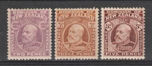 NEW ZEALAND 1909 KEVII 2D 3D AND 5D PERF 14 X 14.5