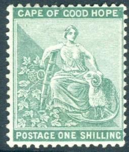 CAPE OF GOOD HOPE-1889 1/- Blue Green.  A lightly mounted mint example Sg 53a
