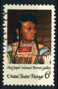 USA 1968 Scott 1364 used - 6c, Chief Joseph, American Indian