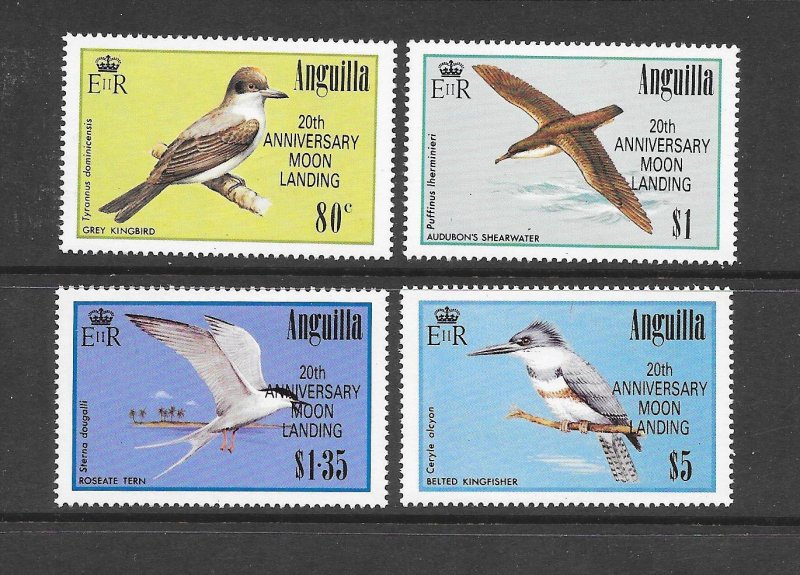 BIRDS - ANGUILLA #783-6 MOON LANDING OVPT MNH