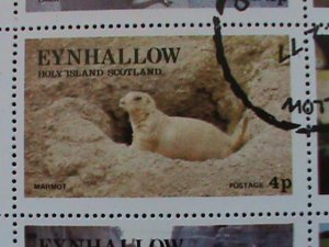 EYNHALLOW SCOTLAND STAMP:1977 WILD ANIMALS CTO- MNH - MINI SHEET #2