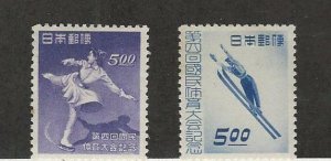 Japan, Postage Stamp, #444-445 Mint Hinged, 1949 Sports