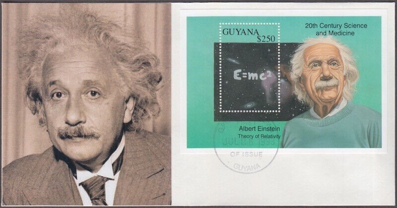 GUYANA Sc# 2684.1 FDC SOUVENIR SHEET with ALBERT EINSTEIN, SCIENCE and MEDICINE