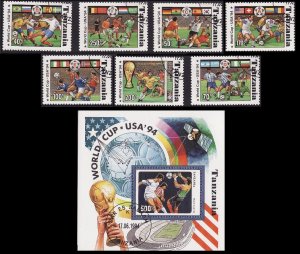 Tanzania Football Cup 7v+MS 1994 CTO SC#1174A-1174H SG#1892-MS1899