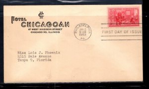 KAPPYSstamps POSTAL HISTORY FDC SC #1004 HOTEL CHICAGOAN CHICAGO ILL