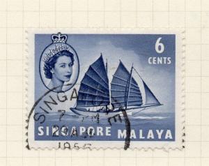 Singapore Malaya 1955 Early Issue Fine Used 6c. 283983