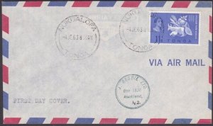 TONGA 1963 Freedom From Hunger on airmail FDC to New Zealand...............a3727