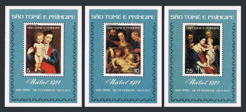 St Thomas & Prince 469-471 deluxe,MNH.Michel Bl.4-6. Peter Paul Rubens,1977