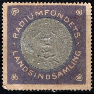 1918 Denmark Poster Stamp The Radium Foundation's Country Collection