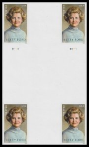 US 5852a Betty Ford imperf NDC cross gutter block 4 MNH 2024